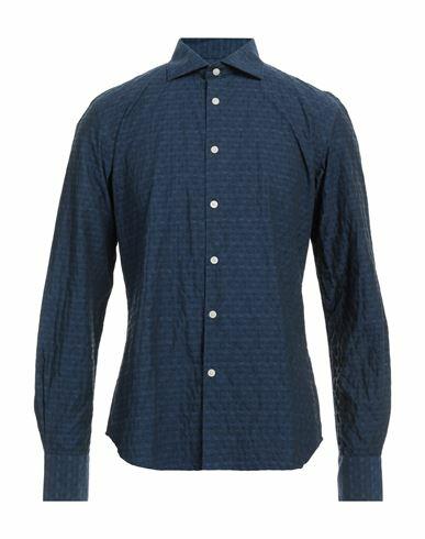 Yes Zee By Essenza Man Shirt Midnight blue Cotton Cover