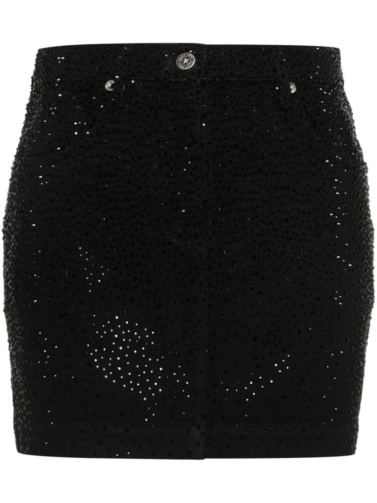 Golden Goose Lea crystal-embellished denim skirt - Black Cover