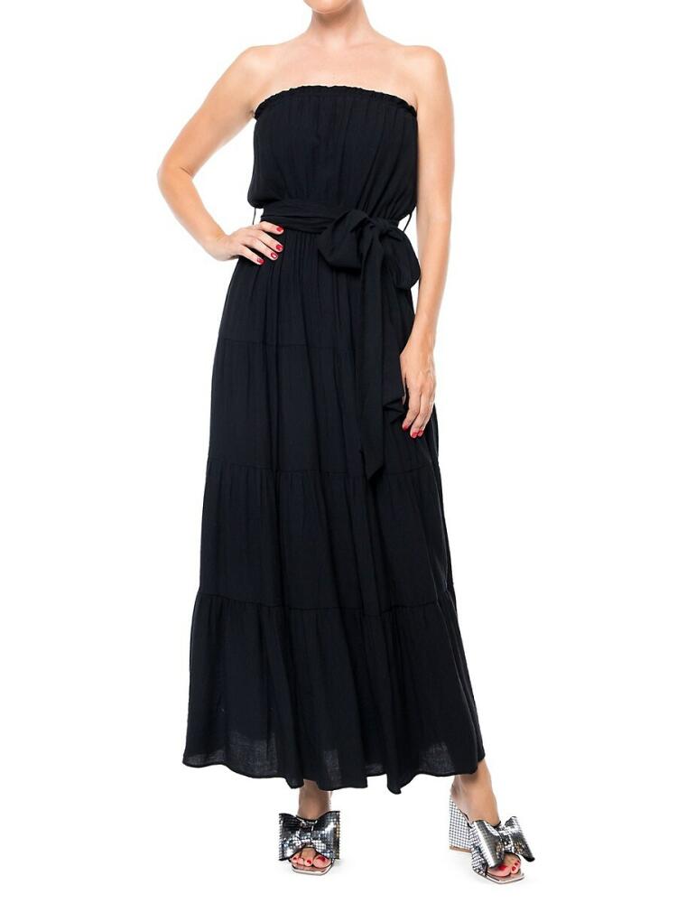 MEGHAN LA Women's Makena Strapless Maxi Dress - Black Cover