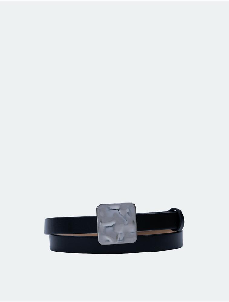 Calvin Klein Women's Square Plaque Belt - Black Cover