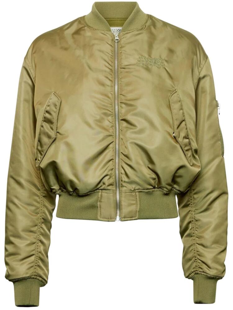 MM6 Maison Margiela stitch-logo bomber jacket - Green Cover