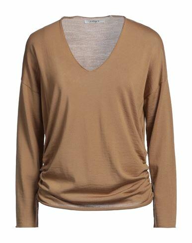 Kangra Woman Sweater Camel Merino Wool Cover