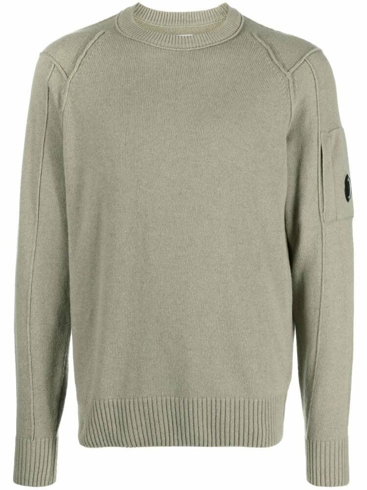 C.P. Company Sea Island Lens-detail knit sweater - Green Cover