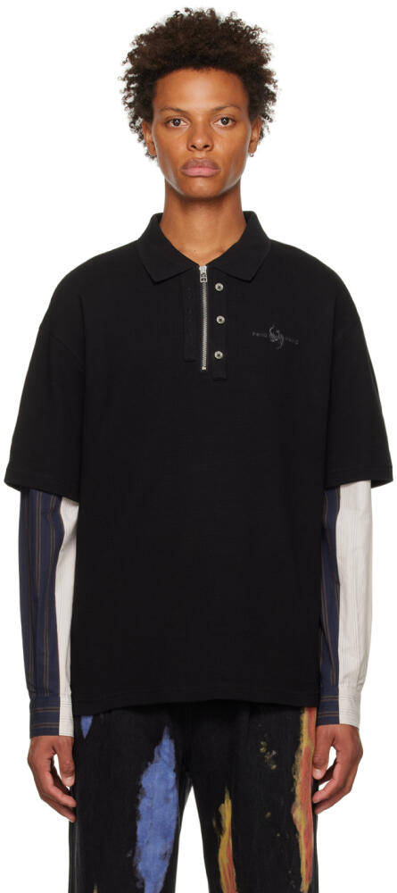 Feng Chen Wang Black Paneled Polo Cover