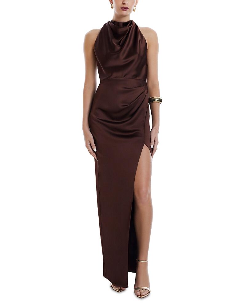 Bcbgmaxazria Back Twist Halter Gown Cover