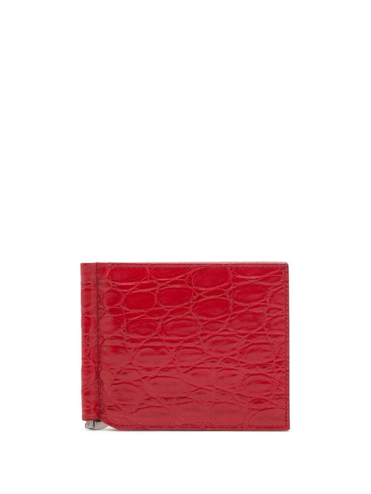 Dolce & Gabbana logo-tag embossed leather bifold wallet - Red Cover