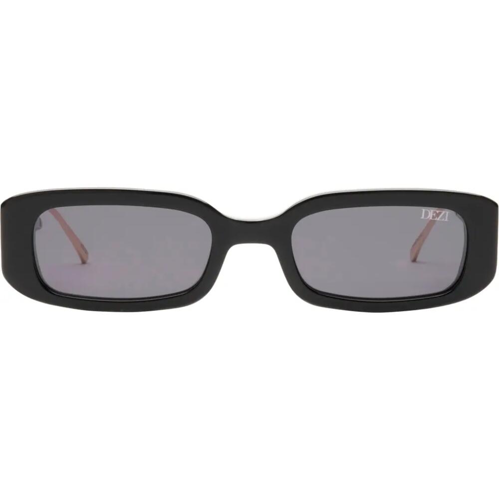 DEZI Lil Drippy 49mm Rectangular Sunglasses in Lil Drippy Black /Dark Smoke Cover