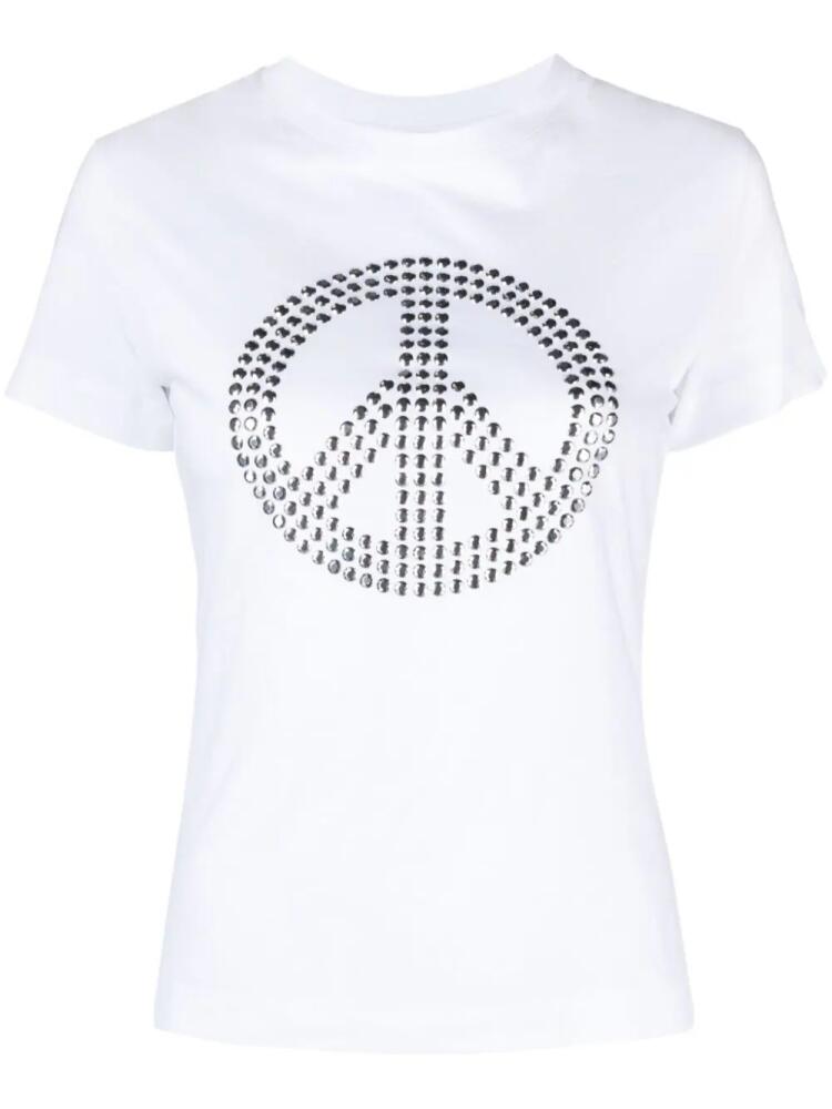 MOSCHINO JEANS peace-sign cotton T-shirt - White Cover