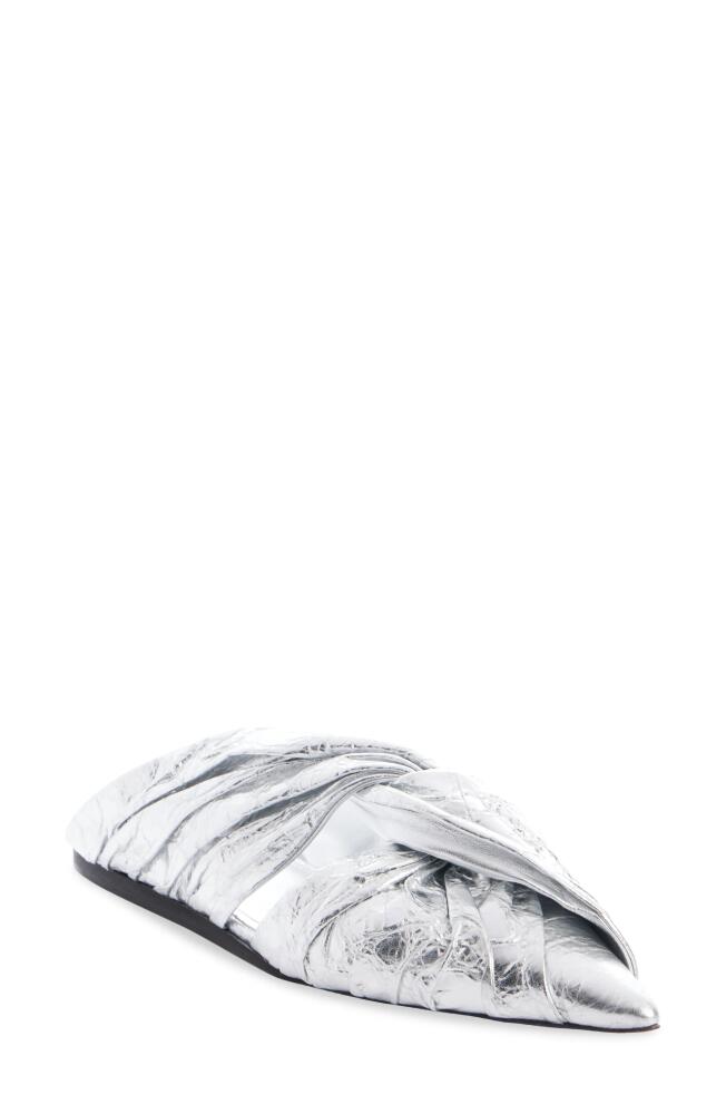 Givenchy Twist Babouche Pointed Toe Metallic Mule in Silvery Cover