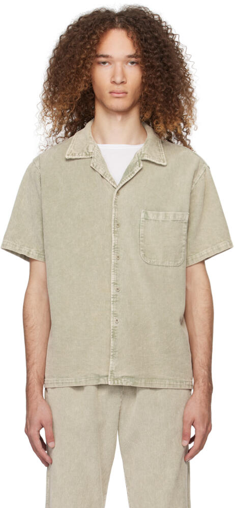 Les Tien Khaki Buttoned Shirt Cover