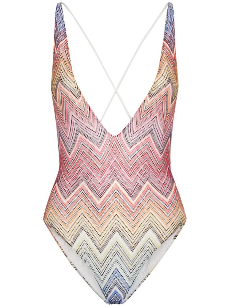 MISSONI Chevron Printed One-piece Swimsuit Cover