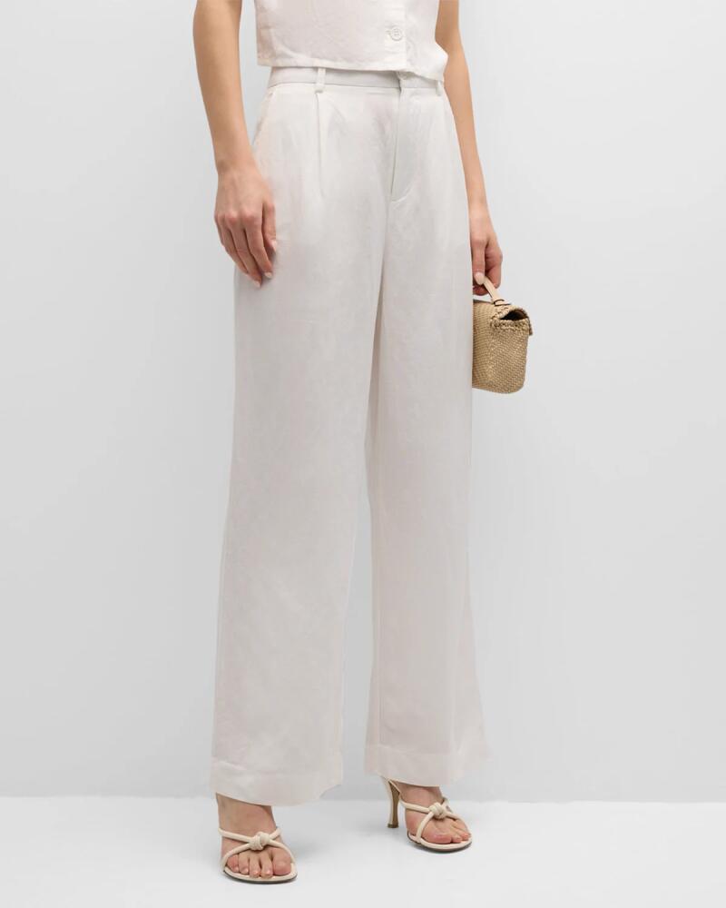 Sol Angeles Linen Straight-Leg Trousers Cover