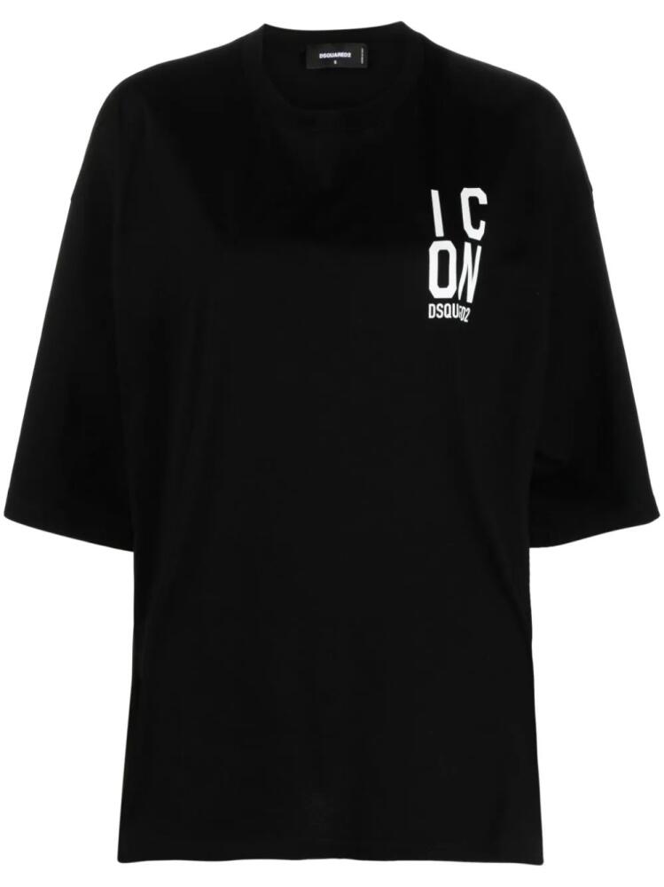 DSQUARED2 logo-print cotton T-shirt - Black Cover