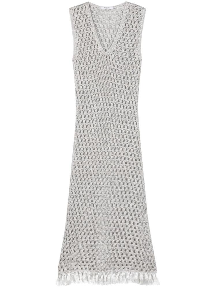 Marysia lurex open-knit midi dress - Silver Cover