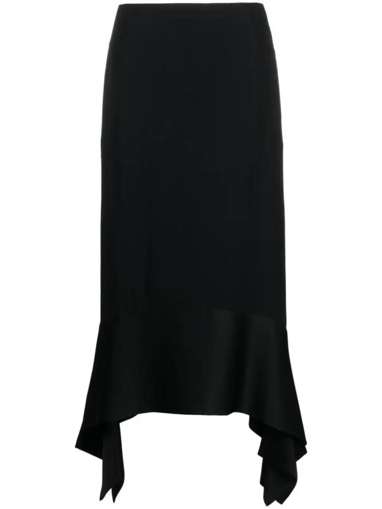 TOTEME asymmetric crepe-texture midi skirt - Black Cover