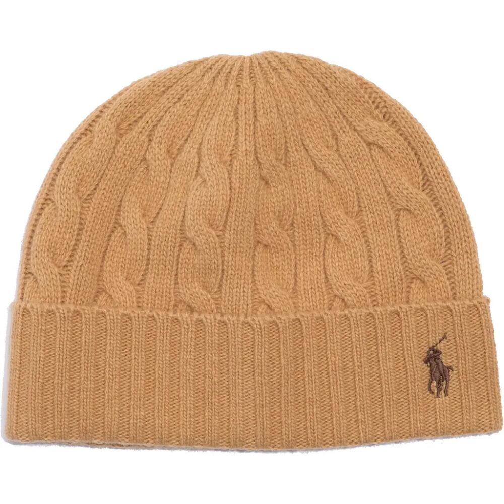 Classic Cable Beanie Polo Ralph Lauren in Classic Camel Cover