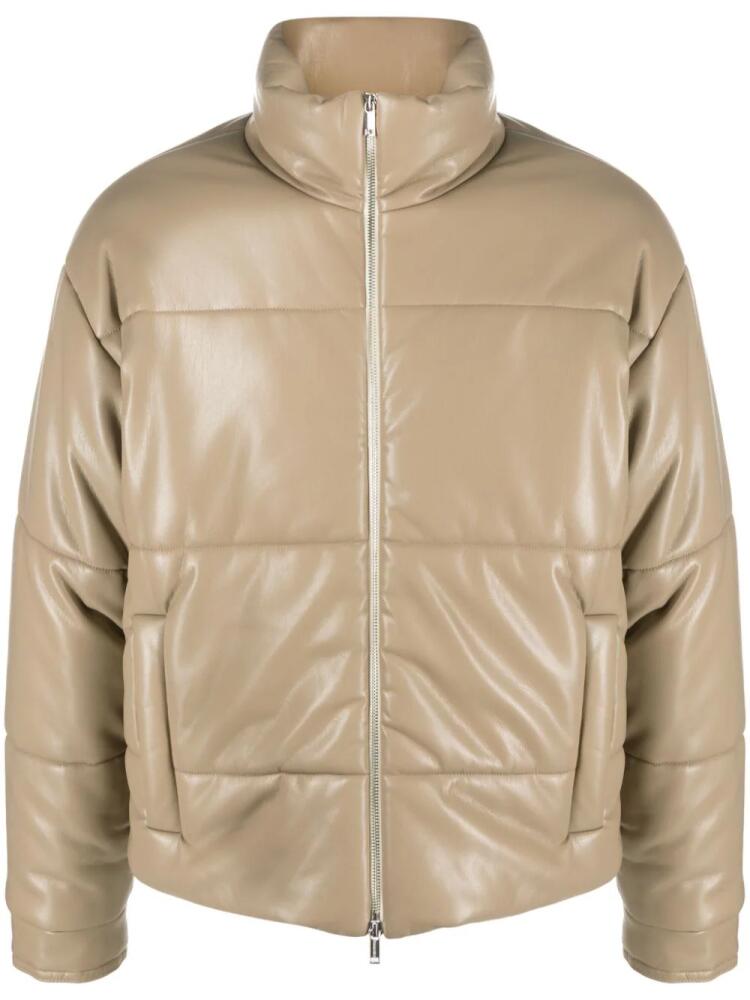 Nanushka Hide high-shine padded jacket - Neutrals Cover