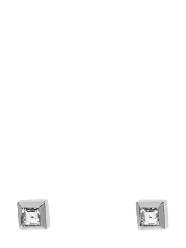 Azlee 18kt white gold diamond stud earrings - Silver Cover