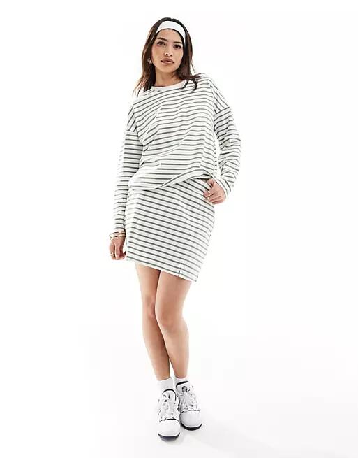 Vero Moda jersey mini skirt in green stripe - part of a set Cover