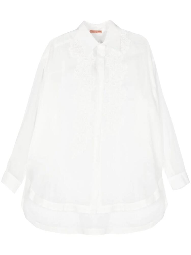 Ermanno Scervino floral-embroidery poplin shirt - White Cover