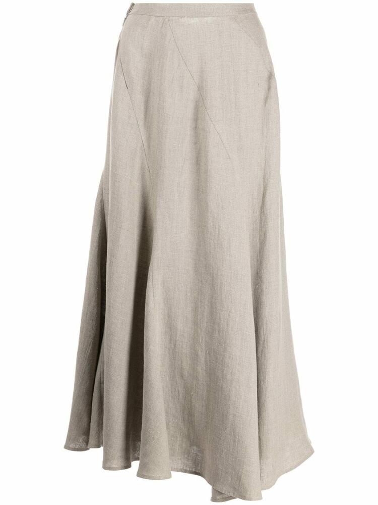 VOZ Spiral linen midi skirt - Grey Cover