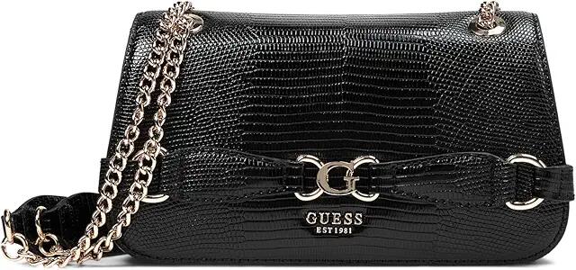 GUESS Arlena Convertible Crossbody Flap (Black) Cross Body Handbags Cover