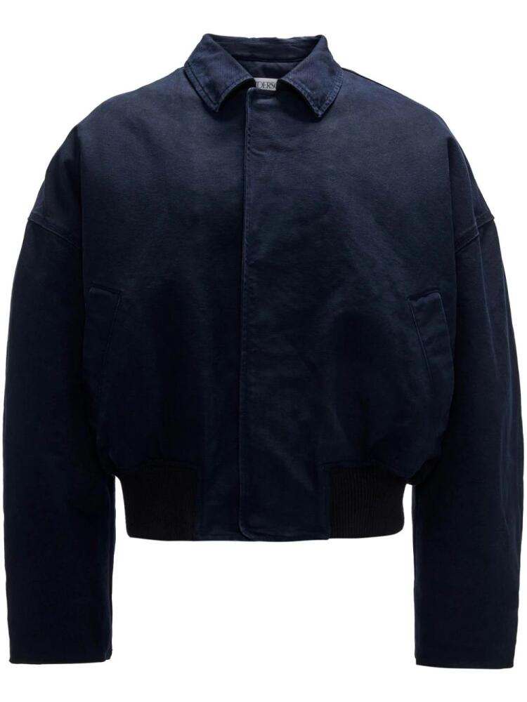 JW Anderson logo-appliqué bomber jacket - Blue Cover