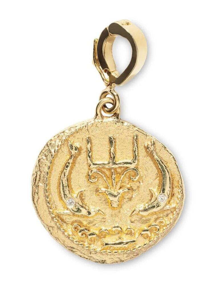 Azlee 18kt yellow gold small Of The Sea Coin pendant Cover