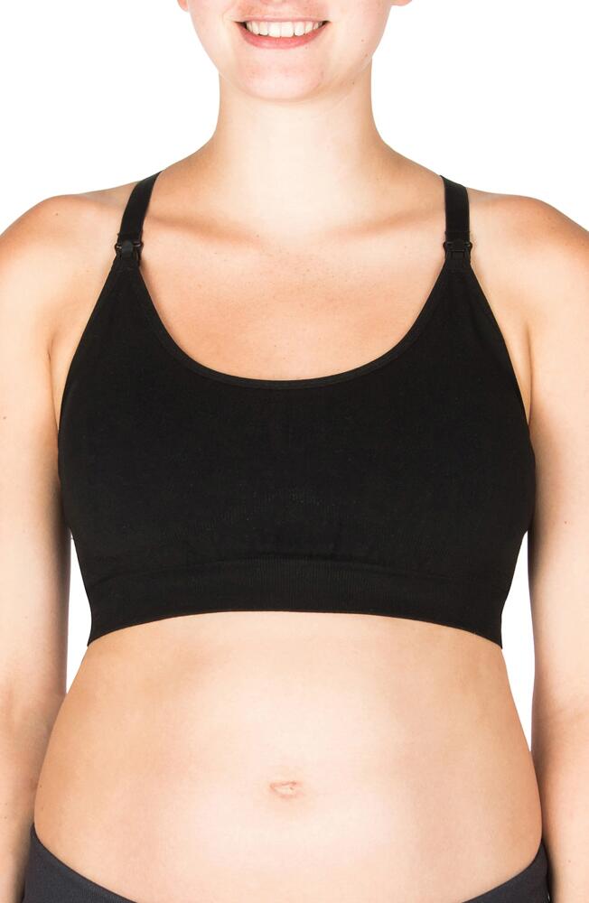 Modern Eternity Seamless Yoga Nursing Bralette in Black Cover