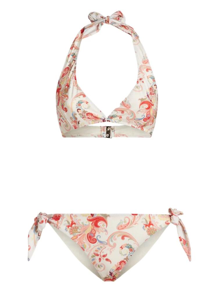 ETRO paisley-print halterneck bikini set - White Cover