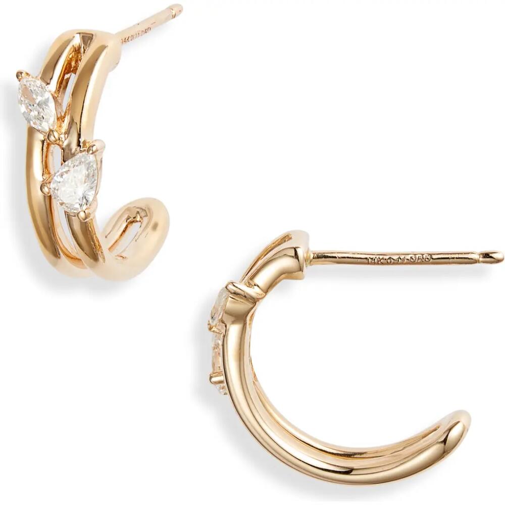 Dana Rebecca Designs Taylor Elaine Diamond Double Huggie Hoop Earrings in Yellow Gold Cover