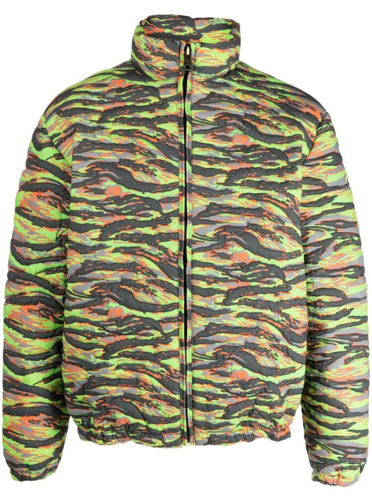 ERL camouflage jacquard padded jacket - Green Cover