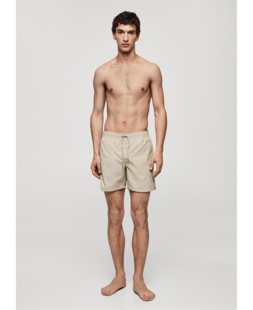 Mango Men's Plain Lace Swimsuit - Sand Cover