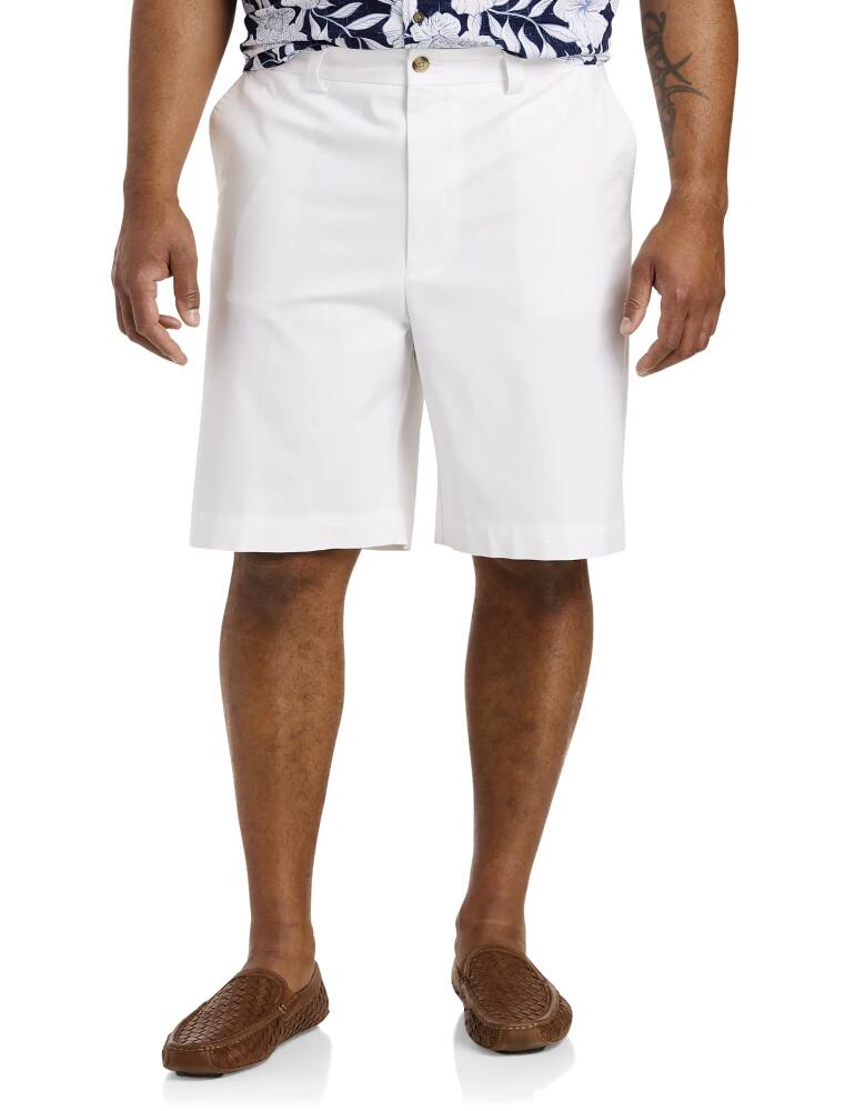 Oak Hill by DXL Comfort Stretch Chino Shorts in White Cover