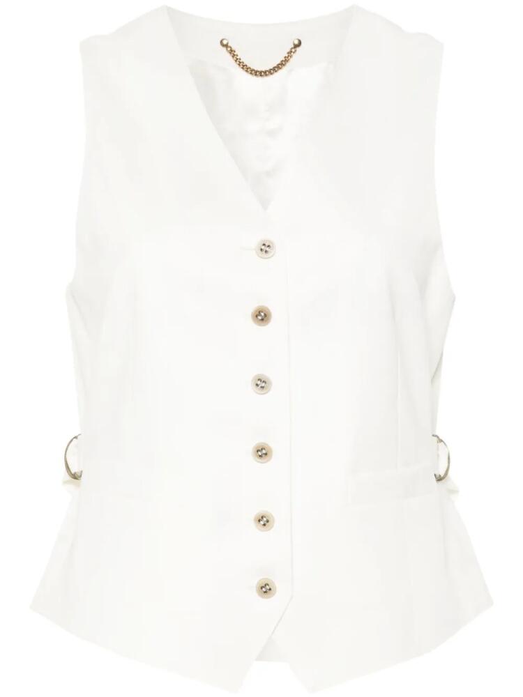 Golden Goose V-neck twill waistcoat - White Cover