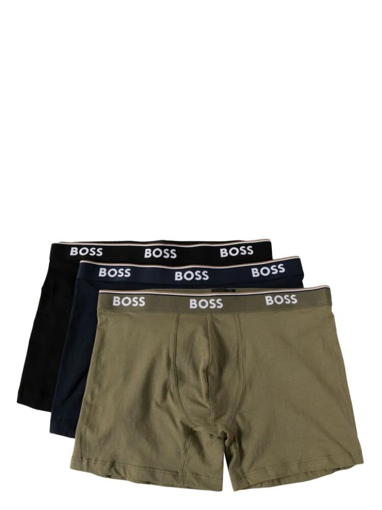 BOSS logo-waistband boxers (pack of 3) - Green Cover