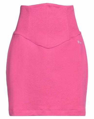 Chiara Ferragni Woman Mini skirt Fuchsia Cotton, Elastane Cover