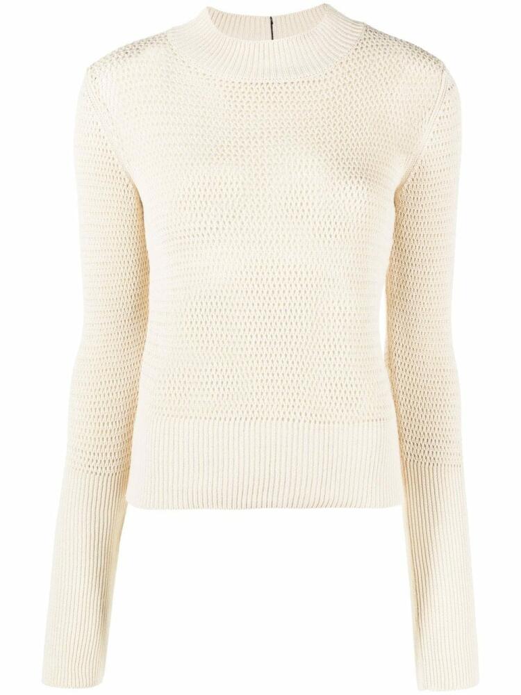 There Was One mock-neck open-knit jumper - Neutrals Cover