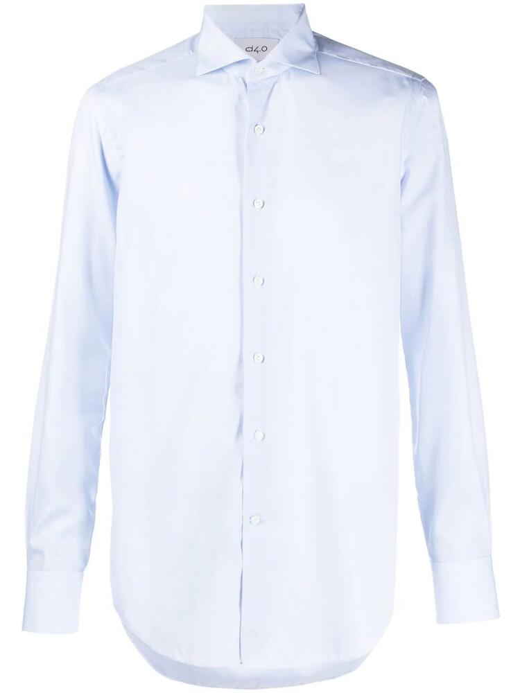 D4.0 spread-collar cotton shirt - Blue Cover