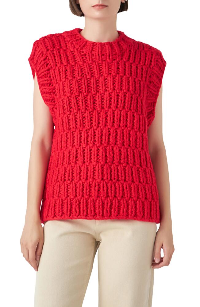 English Factory Chunky Cap Sleeve Sweater in Red Cover