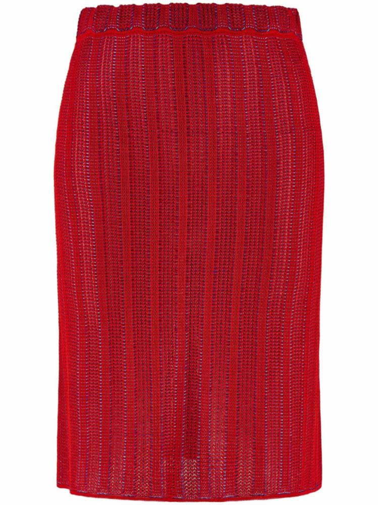 Ferragamo knitted micro-jacquard miniskirt - Red Cover