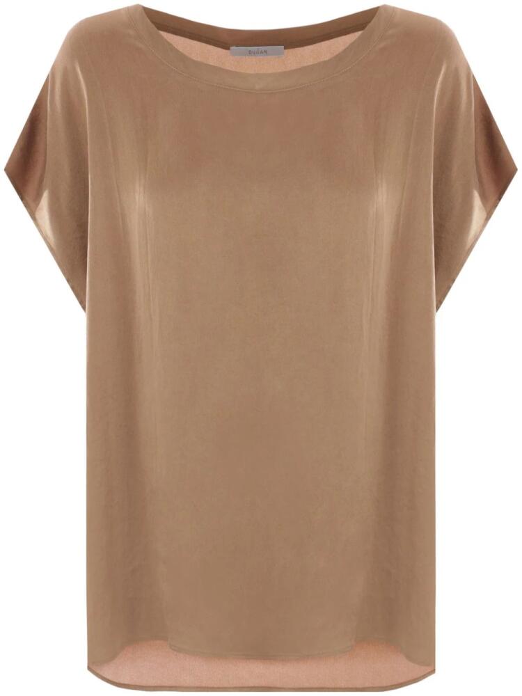 Dusan cap-sleeves silk blouse - Brown Cover