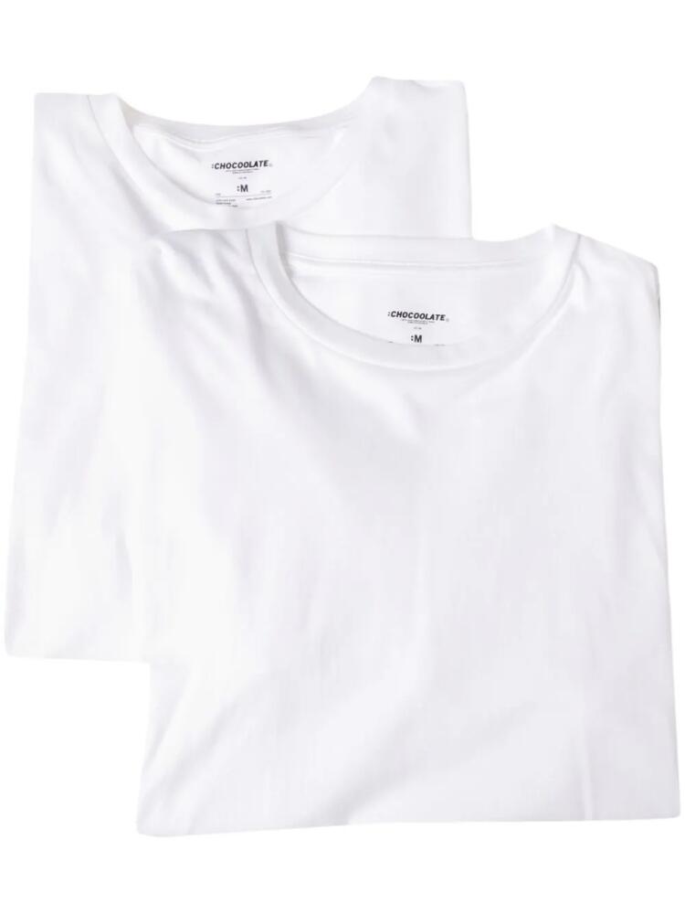 CHOCOOLATE logo-print cotton T-shirts (pack of two) - White Cover