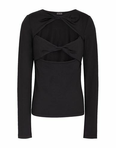 8 By Yoox L/sleeves Cut-out Knot Top Woman T-shirt Black Recycled polyamide, Elastane Cover