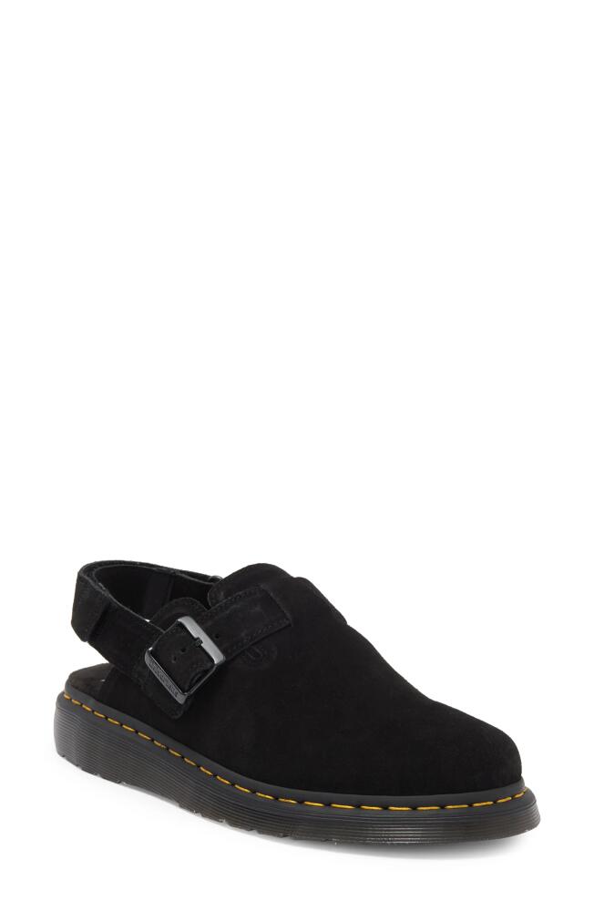 Dr. Martens Jorge II Slingback Clog in Black Eh Suede Cover