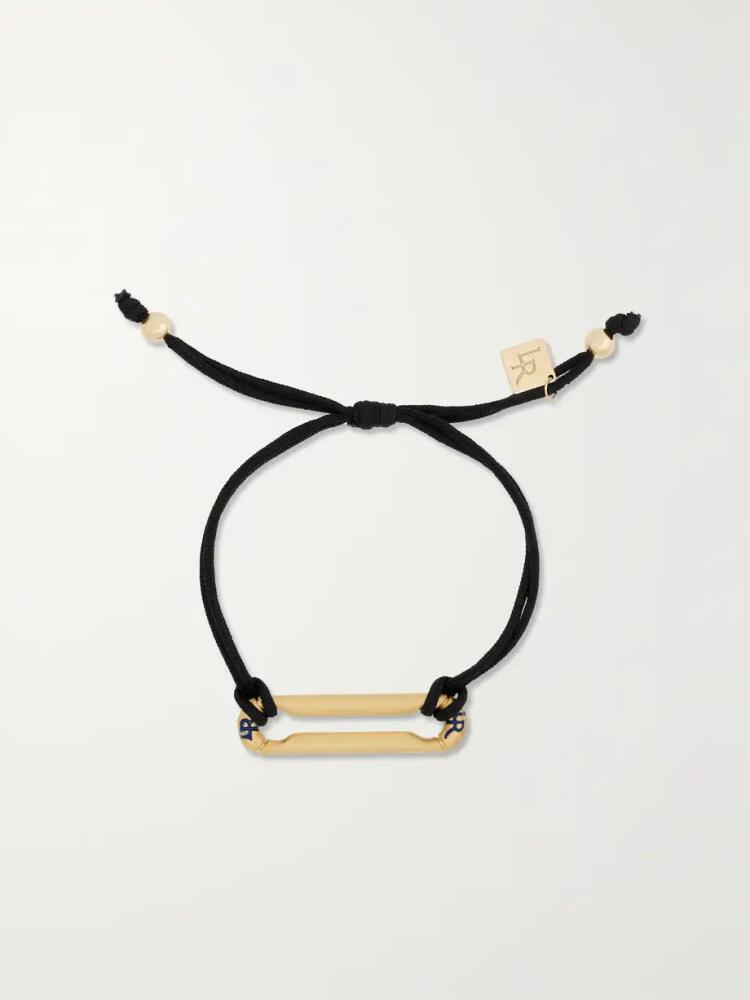 Lauren Rubinski - 14-karat Gold And Cord Bracelet - Black Cover