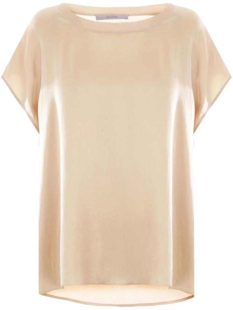 Dusan round-neck silk blouse - Neutrals Cover