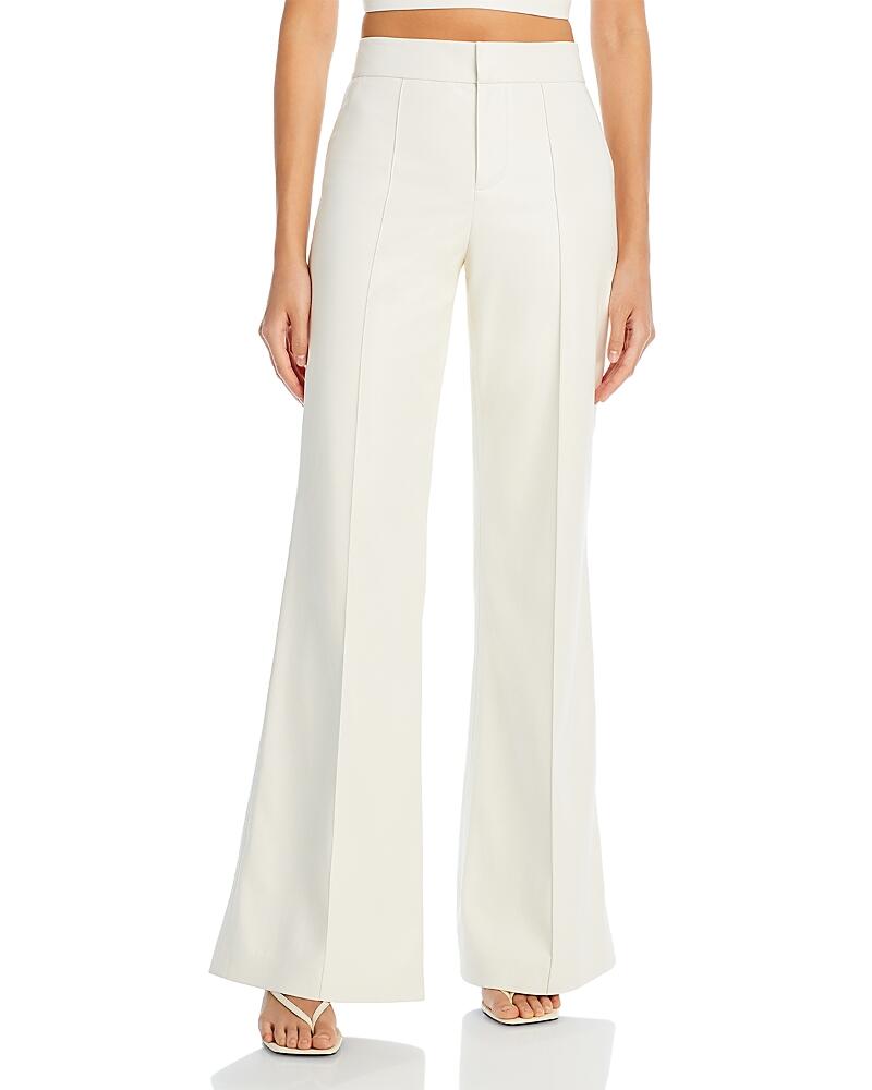 Alice and Olivia Dylan High Waist Wide Leg Pants in Ecru Vegan Leather Cover