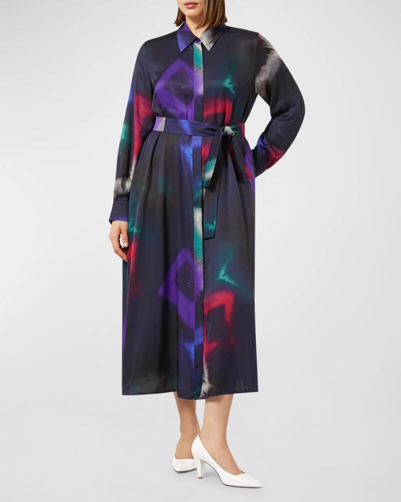 Marina Rinaldi Plus Size Pontile Abstract-Print Shirtdress Cover