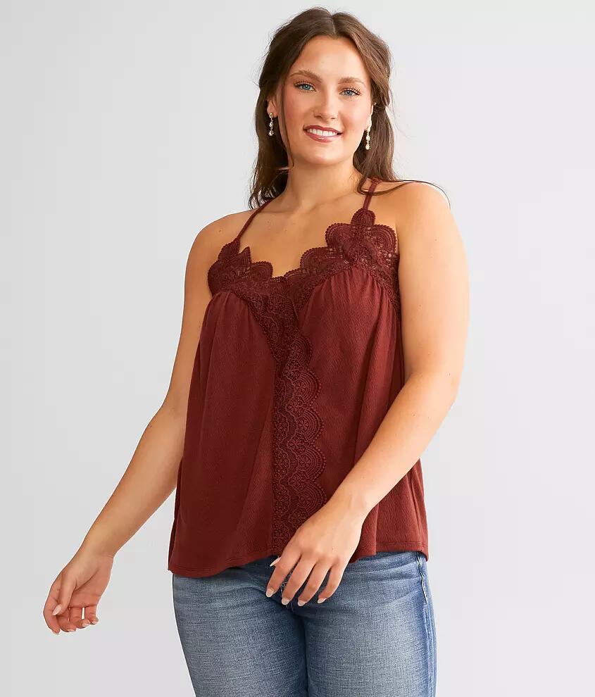 Daytrip Crochet Lace Trim Tank Top Cover